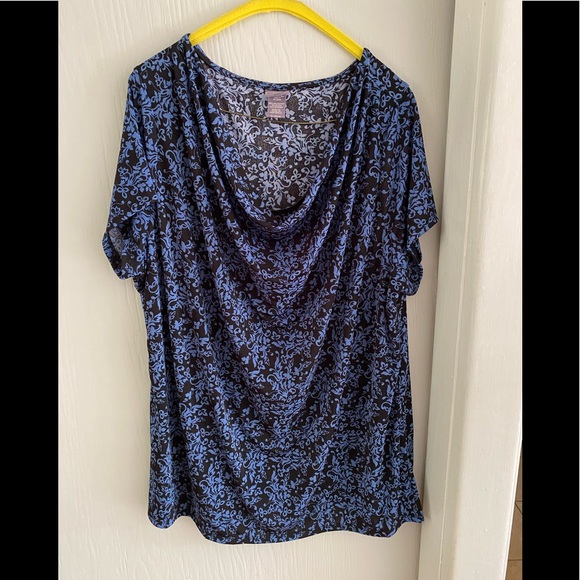 Women’s Laura Scott blue and black size 16-18W top - Picture 1 of 5